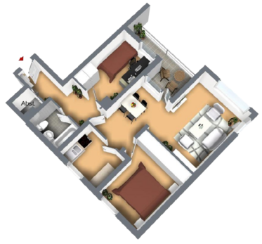 Beispiel-Grundriss unserer Mietwohnungen in Solingen-Kannenhof 1