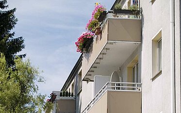 Detailansicht von Balkonen eines unserer Mietobjekte in Wuppertal-Elberfeld