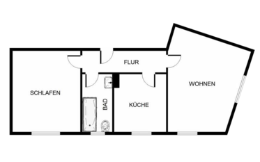 Beispiel-Grundriss unserer Mietwohnungen in Gelsenkirchen-Bulmke-Hüllen 1