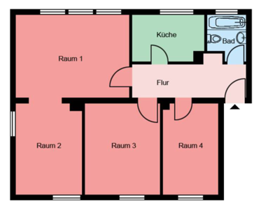 Beispiel-Grundriss unserer Mietwohnungen in Witten-Herbede und Witten-Vormholz 2