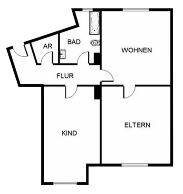 Beispiel-Grundriss unserer Mietwohnungen in Gelsenkirchen-Bulmke-Hüllen 6