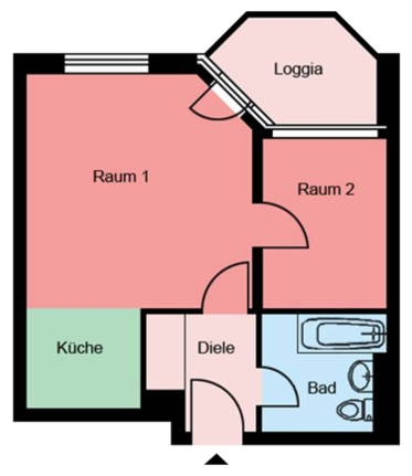 Beispiel-Grundriss unserer Mietwohnungen in Witten-Mitte 3