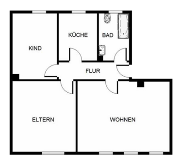 Beispiel-Grundriss unserer Mietwohnungen in Gelsenkirchen-Bulmke-Hüllen 3