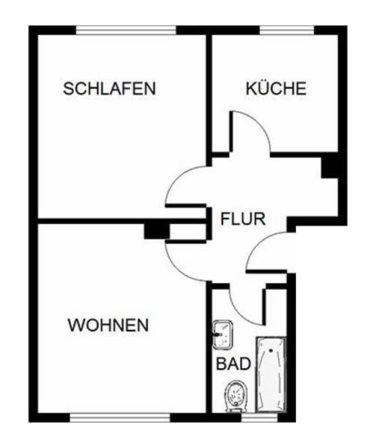 Beispiel-Grundriss unserer Mietwohnungen in Gelsenkirchen-Bulmke-Hüllen 4