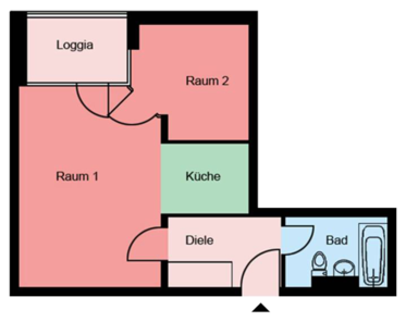 Beispiel-Grundriss unserer Mietwohnungen in Witten-Mitte 1
