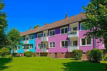 Rückansicht mit Balkonen eines unserer Mietobjekte in Gelsenkirchen-Eichkamp