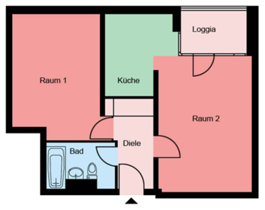 Beispiel-Grundriss unserer Mietwohnungen in Witten-Mitte 2