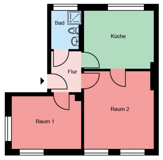 Beispiel-Grundriss unserer Mietwohnungen in Oelde 2
