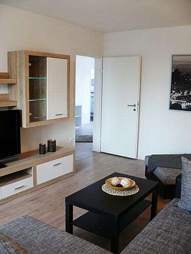 Wohnzimmer einer unserer Musterwohnungen in Düsseldorf-Hassels 