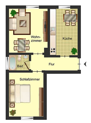 Beispiel-Grundriss unserer Mietwohnungen in Bielefeld-Schildesche 2