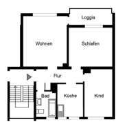 Beispiel-Grundriss unserer Mietwohnungen in Moers-Hülsdonk 1