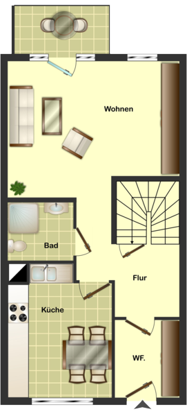 Beispiel-Grundriss unserer Mietwohnungen im Wallheckenkarree